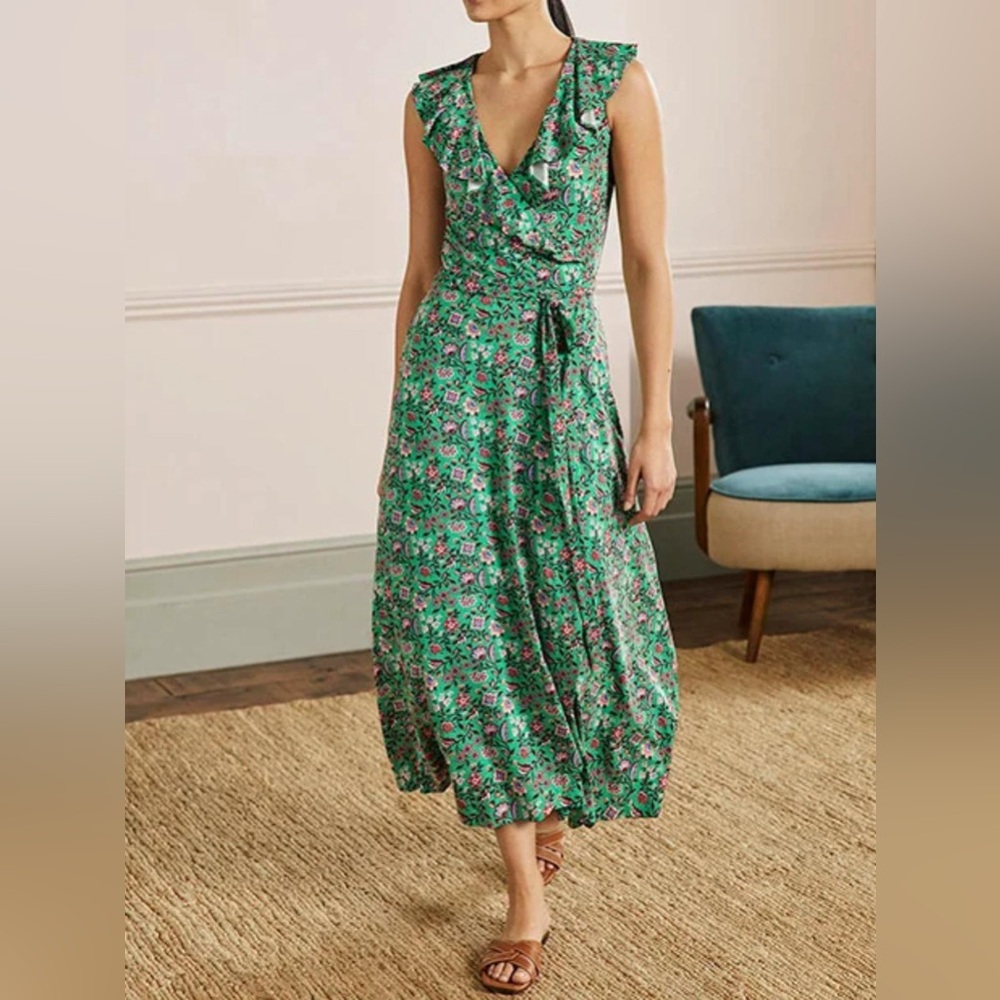 Green Boden Saskia Jersey Wrap Dress 20 - Picture 1 of 15